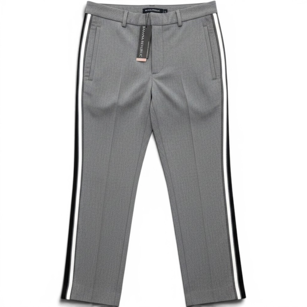 Banana Republic Avery Gray Side Stripe Tailored Ankle Pants Womens Size 8‎ NEW